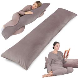 Side sleeper kudde med sammetsöverdrag 40 x 145 cm - komfort kudde side sleeper body kudde side sleeper rosa