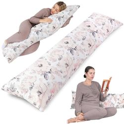 Side sleeper kudde med bomullsöverdrag 40 x 145 cm - komfort kudde side sleeper body kudde side sleeper wild rose