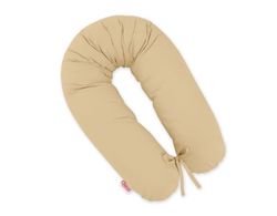 Længere graviditetspude til gravide kvinder + aftageligt betræk - Beige