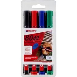 edding 330 - Markør - permanent - svart, rød, blå, grønn - 1-5 mm (en pakke 4)