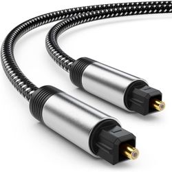 1,5m Optisk Kabel Nylonflettet SPDIF Guldpletteret Fiber Optisk Toslink