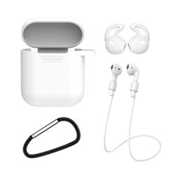 Apple Airpods 1/2 4-i-1 Case Neckstrem Earhooks White