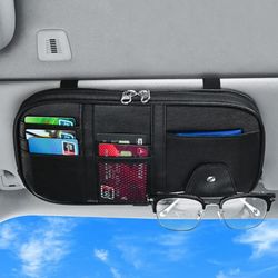 Multifunktionel opbevaringstaske til solskærme i bilen, sort