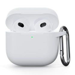 Til AirPods 4 Silikonetui Integreret Bluetooth-hovedtelefoncover med krog - Hvid