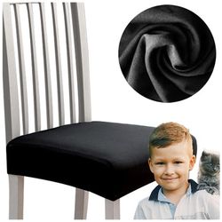 SÆDEbetræk stolesæde GLAT elastisk SORT