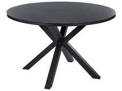 Hagebord Svart Aluminium ø 120 cm 4 personer Spisebord Moderne Utendørs Hage Terrasse