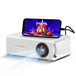 OBOSOE miniprojektor - Full HD 1080p, op til 60" billede, bærbar til hjemmet og udendørs