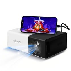 OBOSOE miniprojektor - Full HD 1080p, op til 60" billede, bærbar til hjemmet og udendørs
