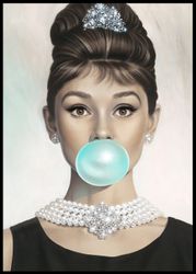 AUDREY HEPBURN BUBBLEGUM PLAKAT