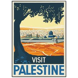 Vintage Travel Poster Visit Palestine - 50X70 cm / 20X28?