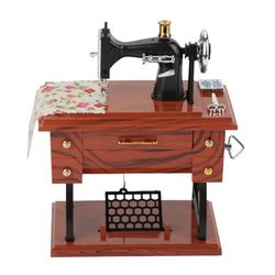 Vintage Retro Symaskin Speldosa - Mini Creative Bordsdekoration Present