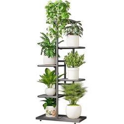 Metalblomsterstativ til blomster og planter Stående hylde med 6 hylder 105 cm