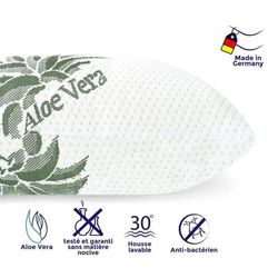 Ergonomisk kudde ALOE VERA kudde 40x80x15 viscoskum Hypoallergen minneskudde - 2 Aloe Vera överdrag