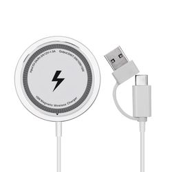 Mag-Safe trådløs oplader – magnetisk opladningsplade til iPhone 16/15/14/13/12 & AirPods Pro, maks. 15W hurtig opladning
