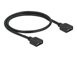 Delock - RGB LED-kabel - 3-stifts ARGB (hona) till 3-stifts ARGB (hona) - 5 V - 30 cm - svart