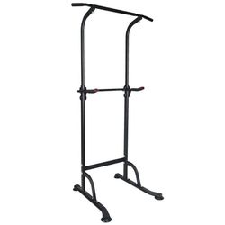 Höjdjusterbar Power Tower, Multi-Funktionell Dip Station med Pull Up Bar, Träningsutrustning för Hemmaträning och Styrketräning
