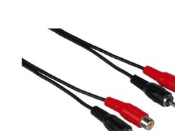 Hama Extension Cable 2 RCA (phono) Plugs - 2 RCA (phono) Jacks, 10 m, 2 x RCA, 2 x RCA, 10 m, Sort