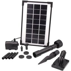 Fontänpump - UBBINK - SolarMax 250 - Flödeshastighet 200 l/h - 6V 160mA solpanel - Vulkanstrålar och klocka
