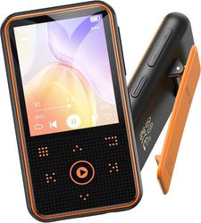 AGPTEK 64GB Bluetooth 5.3 MP3-spelare med klämma, 1,8 tums HiFi-sportmusikspelare med FM-radio/stegräknare/inspelare - Orange