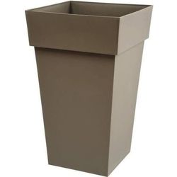 EDA toskansk blomkruka med hög fyrkant - 39 x 39 x H 65 cm - 62 L - Taupe