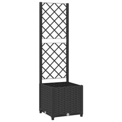 vidaXL Plantekasse med espalier svart 40x40x136 cm PP