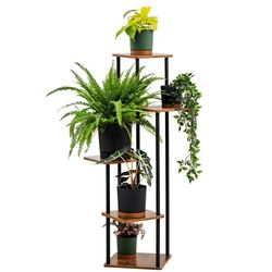 PALACE metal stående blomsterstander - sort stander til 5 blomsterpotter