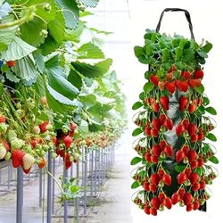 OBOSOE Hängande Odlingspåse/Odlingsväska - 8-håls Vertikal Jordlös Odling, Perfekt för Jordgubbar