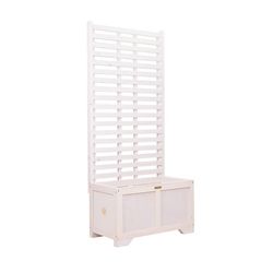 Vintage Pergola Blomkruka 80 x 42 x 180 cm - Träblomkruka med stege för balkong, terrass, trädgård, 120 L - Träpergola för klätterväxter - Avskiljare,