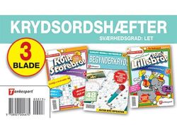 Krydsords samleposer med 3 blade. Sværhedsgrad LET *** | Keesing/Tankesport | Språk: Dansk