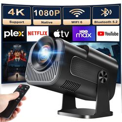 OBOSOE Mini 4K Projektor Full HD 1080p – Smart Android 11, 300 ANSI, WiFi 6, Bluetooth 5.0, 180° Rotationsbar