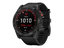 Garmin fenix 7X Solar - 51 mm - skifergrå - sportsur med bånd - silikon - svart - håndleddstørrelse: 127-210 mm - display 1.4" - 16 GB - Bluetooth, W