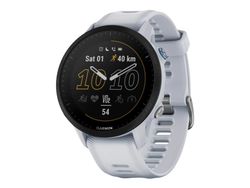 Garmin Forerunner 955 - Sportsur med stropp - silikon - håndleddstørrelse: 130-220 mm - display 1.3" - 32 GB - Bluetooth, Wi-Fi, ANT+ - 52 g - hvit s