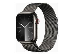 Apple Watch Series 9 (GPS + Cellular) - 41 mm - grafit rostfritt stål - smart klocka med milanesisk loop - 64 GB - Wi-Fi, Bluetooth, UWB, LTE - 4G