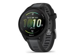 Garmin Forerunner 165 - Svart - sportsur med bånd - silikon - skifergrå - håndleddstørrelse: 126-203 mm - display 1.2" - 4 GB - Bluetooth, ANT+ - 39