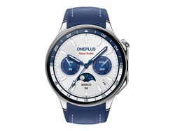 OnePlus Watch 2 - 46 mm - rustfritt stål - smartklokke med stropp - fluororubber - håndleddstørrelse: 140-210 mm - display 1.43" - 32 GB - Bluetooth,