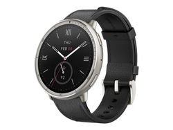 Amazfit Active 2 - Premium Version - smart klocka med rem - läder - svart - handledsstorlek: 150-210 mm - display 1.32" - Bluetooth, NFC - 31.65 g