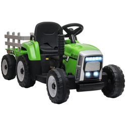 Rootz elektrisk børnebil - børnetraktor - forældrefjernbetjening - Maks. Hastighed på 6 km/t - Plast - Grøn + Sort - 136,5L x 50W x 52,5H cm