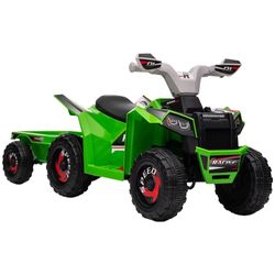 Rootz elektriske køretøjer - quad for børn - Genopladelig - 2,5 Km/t - Trailer - 50 min rejsetid - Børn 1,5 til 3 år - Plastik - Grøn - 106L x 41,5W x