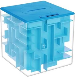 3D kube puslespill labyrint - rolig spargris för barn - Blå