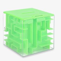 3D kube puslespill labyrint - rolig spargris för barn - Grønn