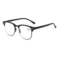 Black Clubmaster Reading Glasses Styrke 2.0 Glass