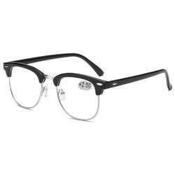 Black Clubmaster lesebriller med sølvstyrke - 1