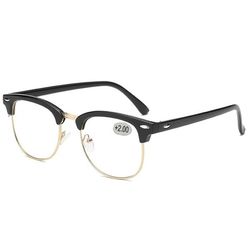 Black Clubmaster lesebriller med gullstyrke - 2