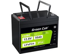 Green Cell LFPGC12V50AH, Litiumjärnfosfat (LiFePo4), 12 V, Svart, Grön, 50 Ah, 640 wh, 75 A