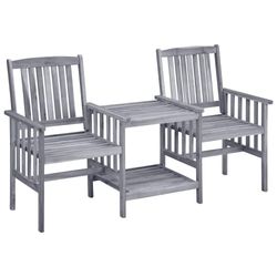 vidaXL havestole med tebord 159x61x92 cm massivt akacietræ