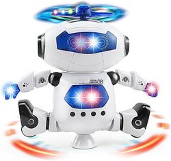 OBOSOE Musical Walk Dansende Robot Legetøj Til Børn, Blinkende Lys, 360° Kropsspinding, Baby Bosys Piger Sjovt Figurlegetøj
