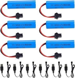 6 stk 3.7V 800mAh LiPo + USB SM-2P for C2 D828 – Tilbehør til Fjernstyrte Leker LiPo-batteri
