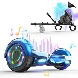 RCB Pack Elektrisk Hoverboard Blå + Hoverkart Svart – Idealisk Gåva för Barn