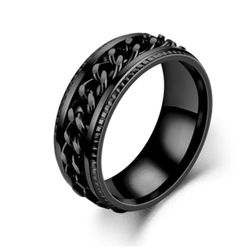 INF Antistressring med roterbart kjede Sort 19 mm