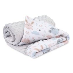 Babytæppe børnetæppe med Minky 75x100 cm - krammetæppe baby klapvognstæppe nyfødt babytæppe ugler